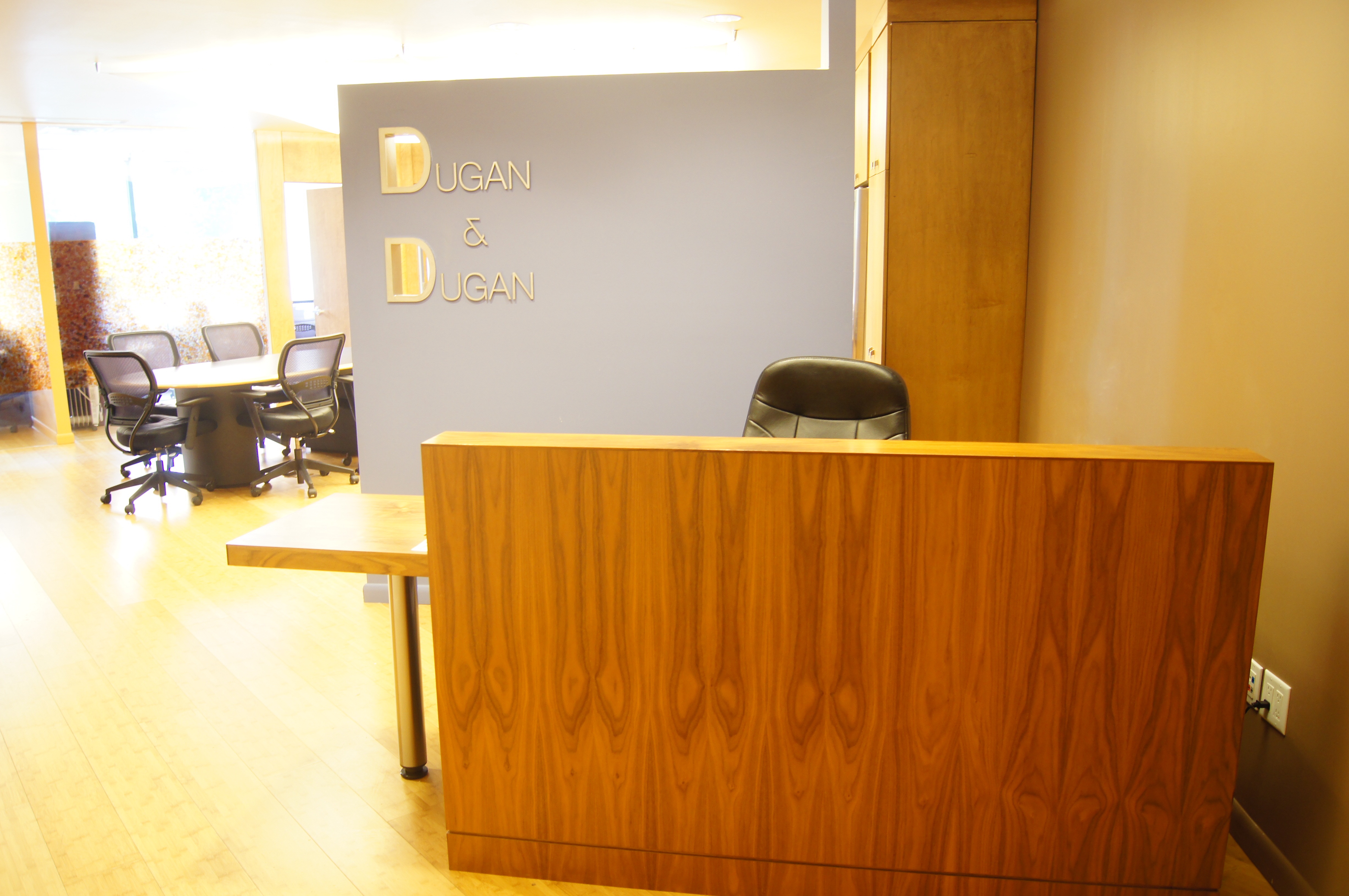 Reception desk and entry area